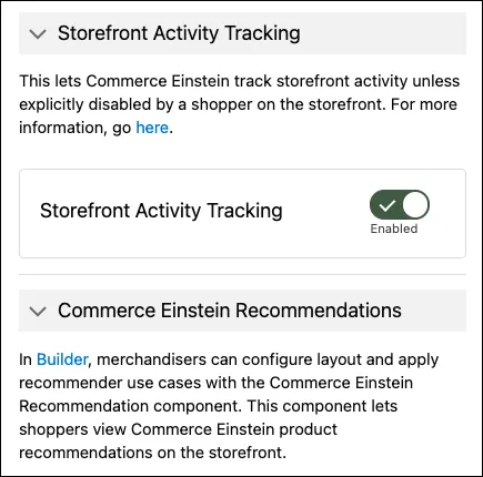 Enable the Storefront Activity Tracker.