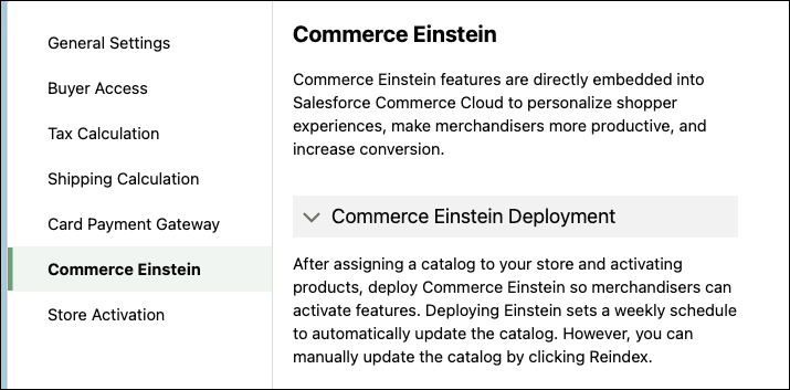 Implemente Commerce Einstein.