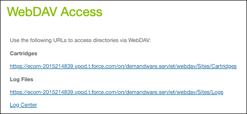 Business Manager log files link