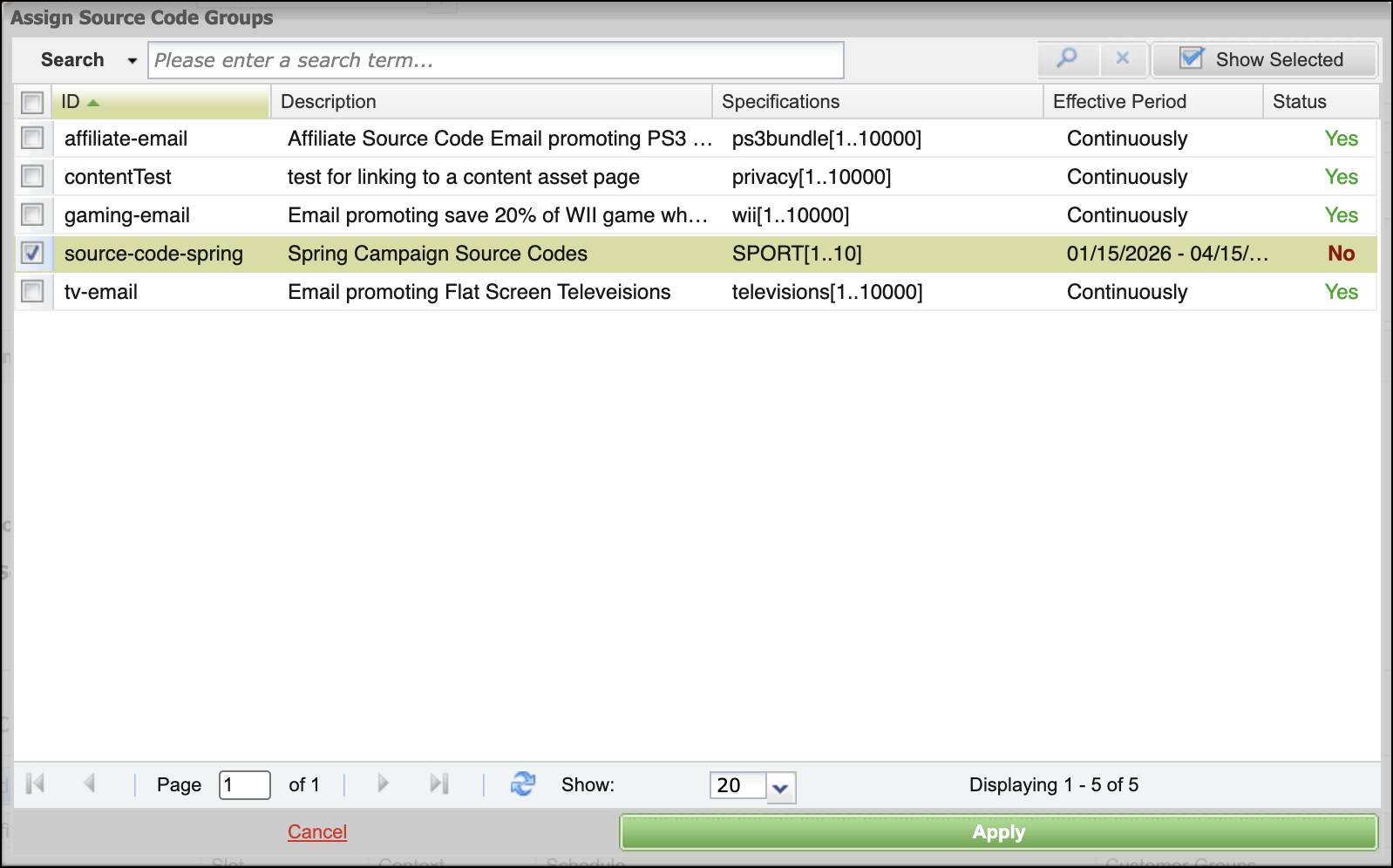 In Business Manager, assign the coupon spring-code.