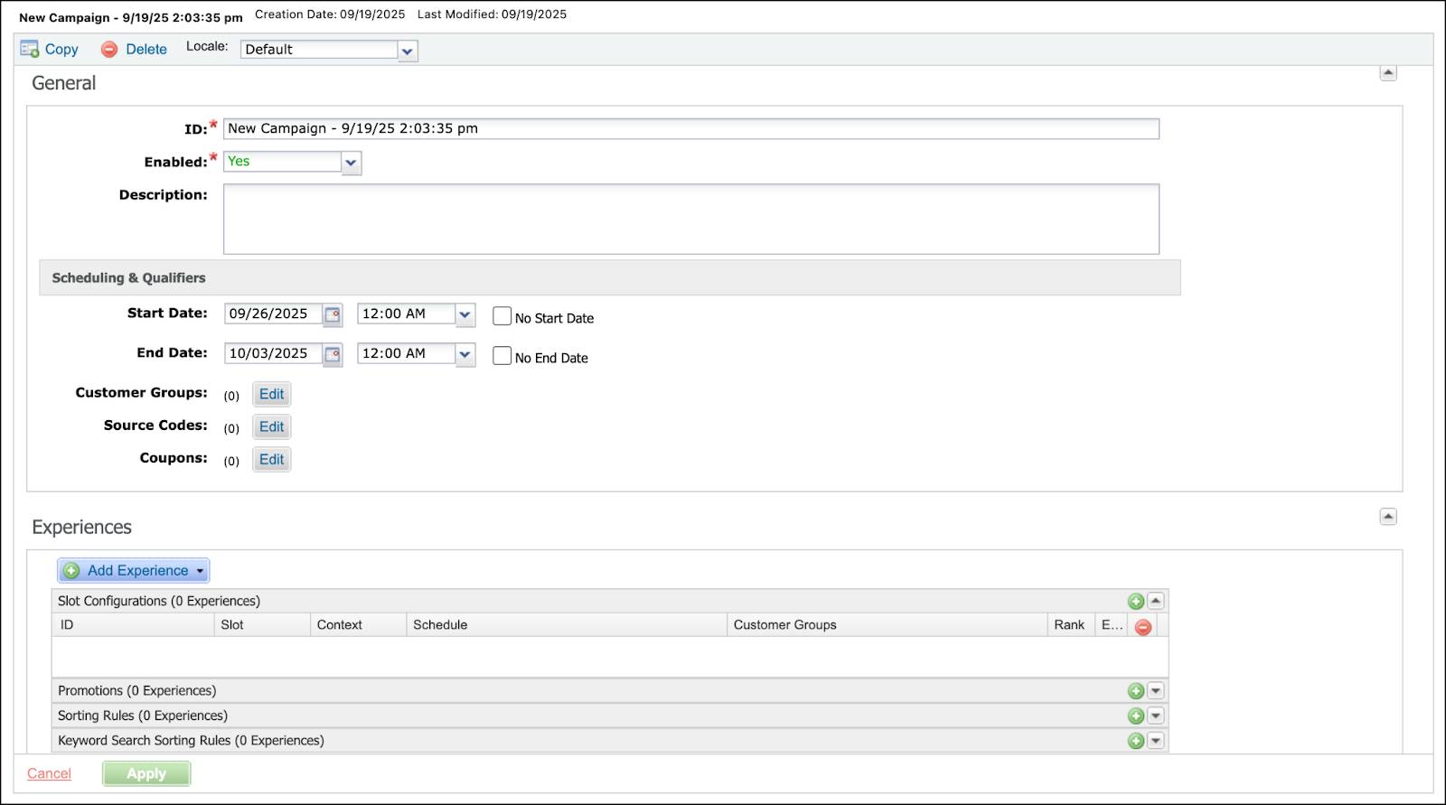 Página Nova campanha do Business Manager.