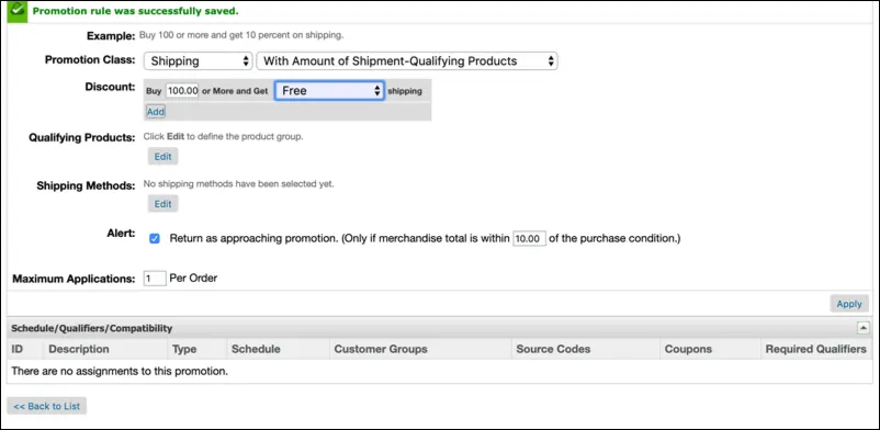 In Business Manager, create a shipping promotion.