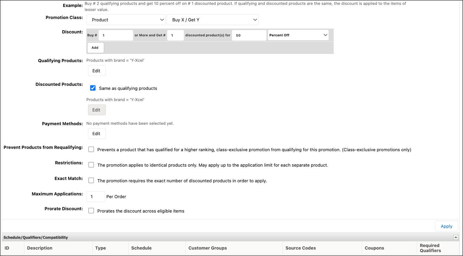 No Business Manager, crie a promoção de produto byonegetonehalfoff-brand-y.