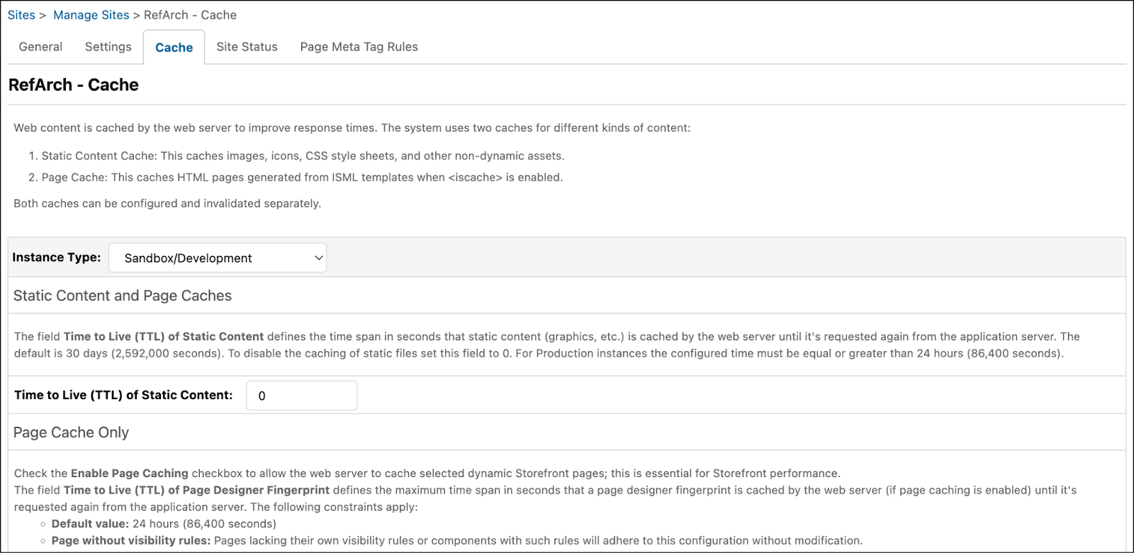 Disable cache in Business Manager.