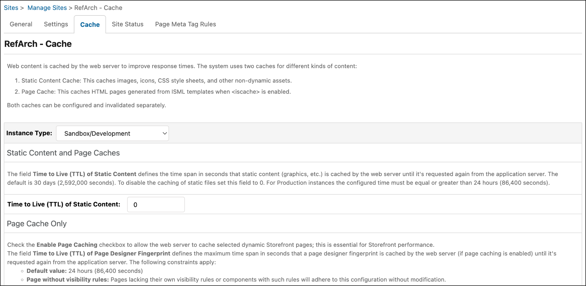 Disable cache in Business Manager.
