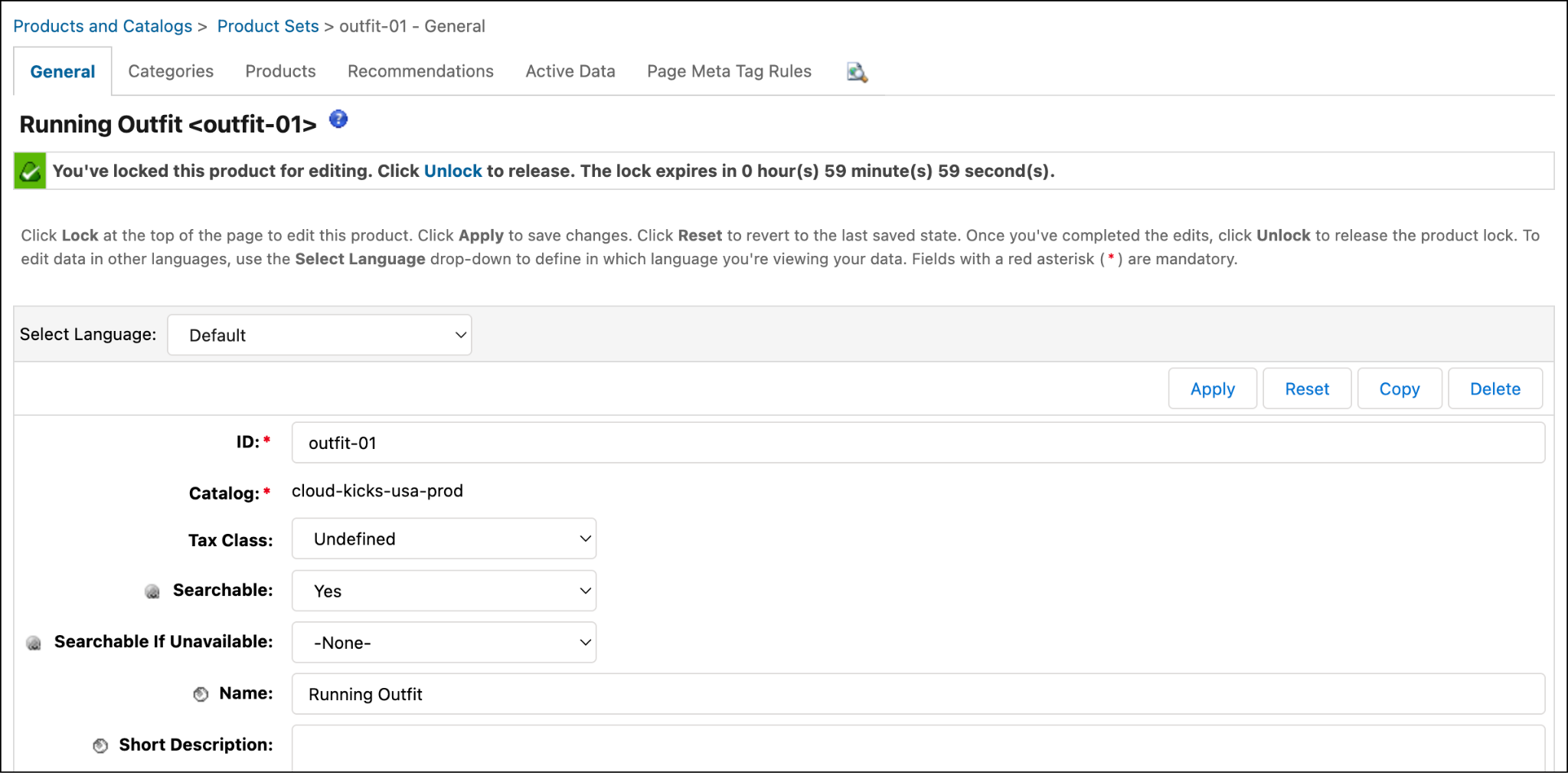Create a new product set in Business Manager.