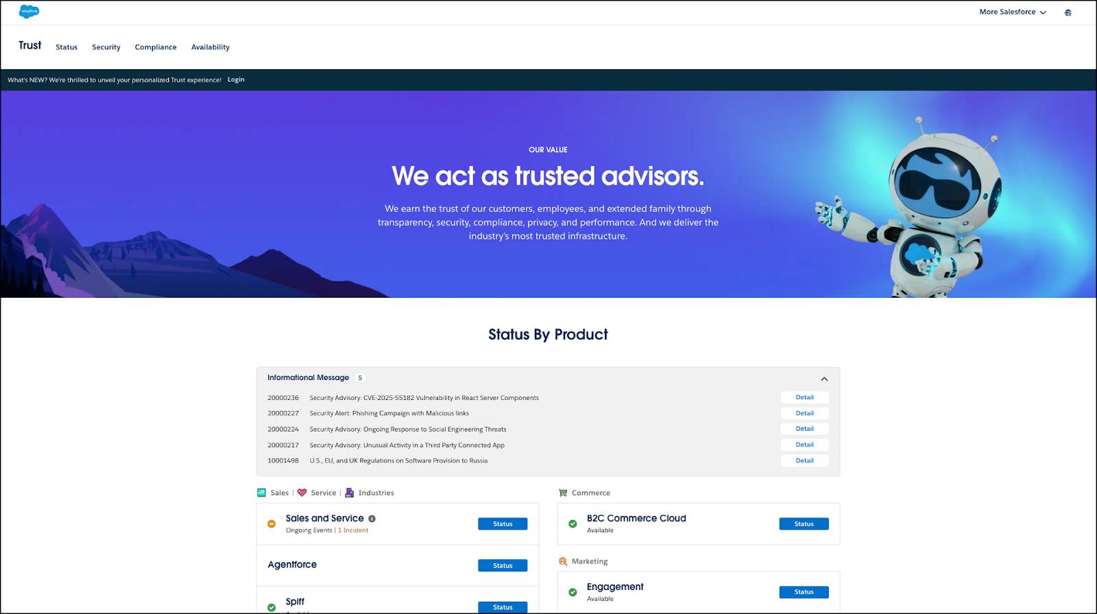 Salesforce Trust site.