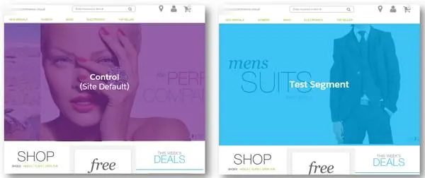 Control experience content slot versus test segment experience content slot