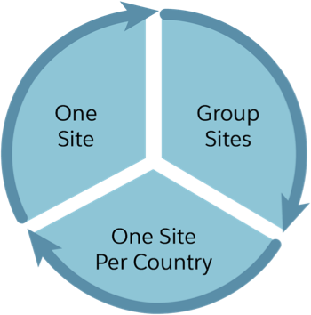 One site, group sites, or one site per country