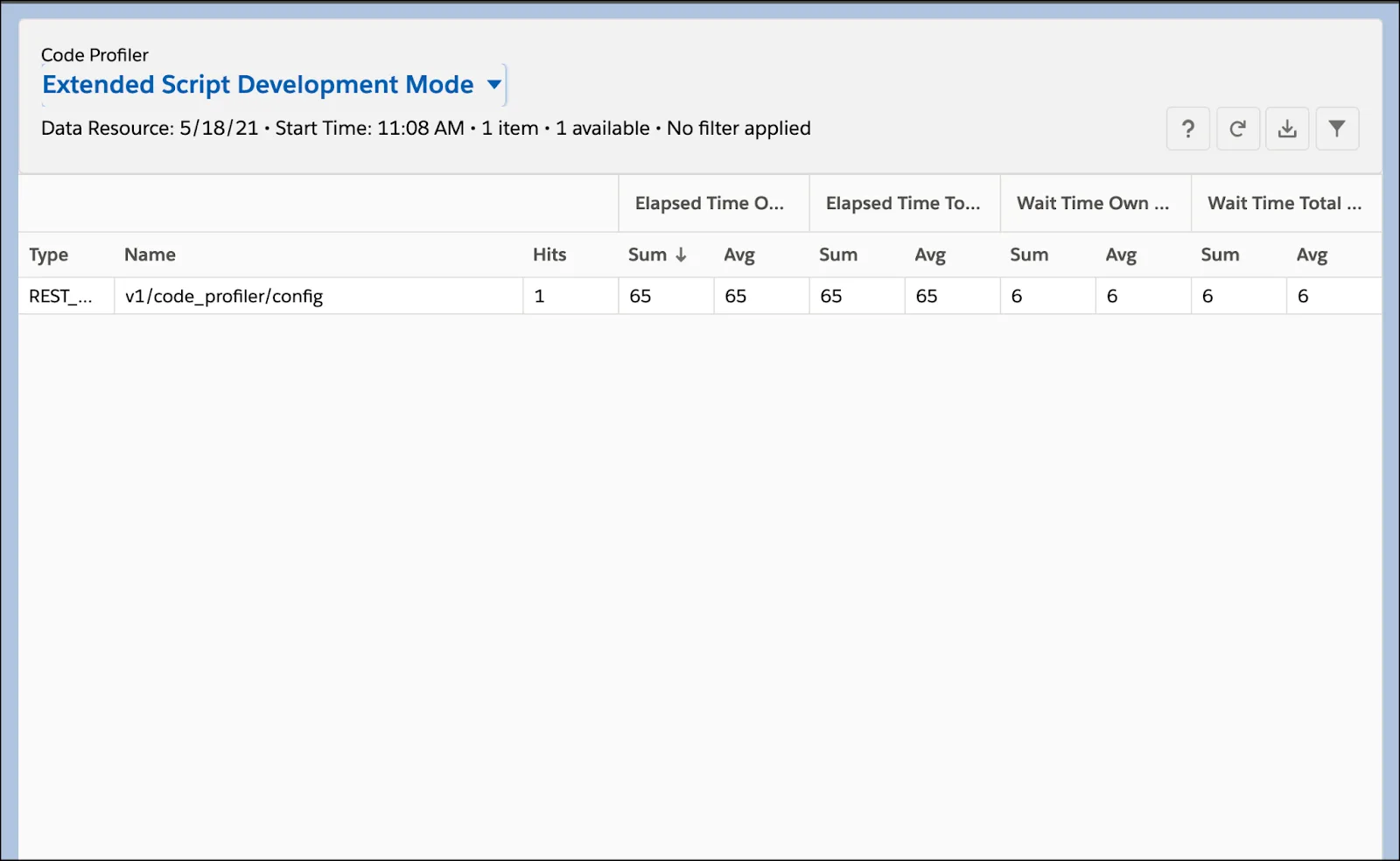 Code Profiler Extended Script Development mode