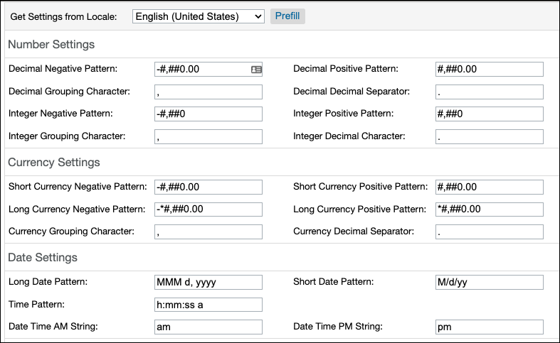 The currency format as specified for USA English.