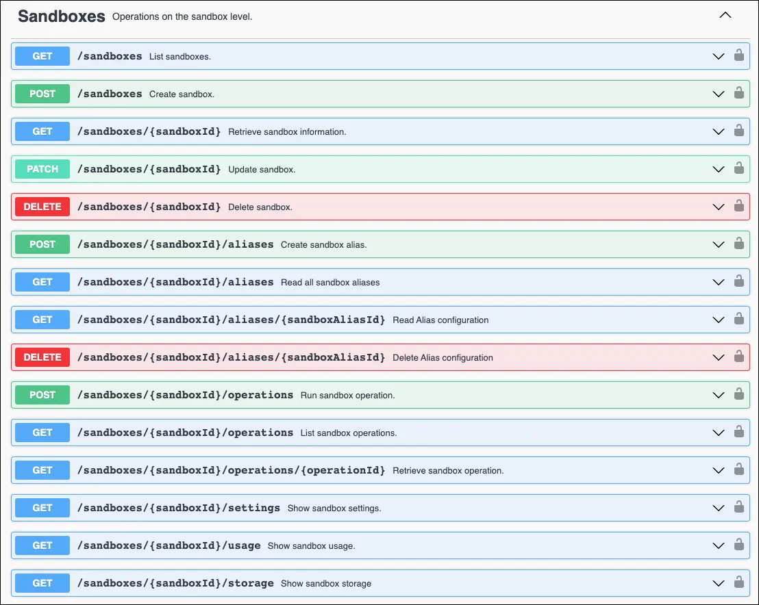 On-demand sandbox  operations.