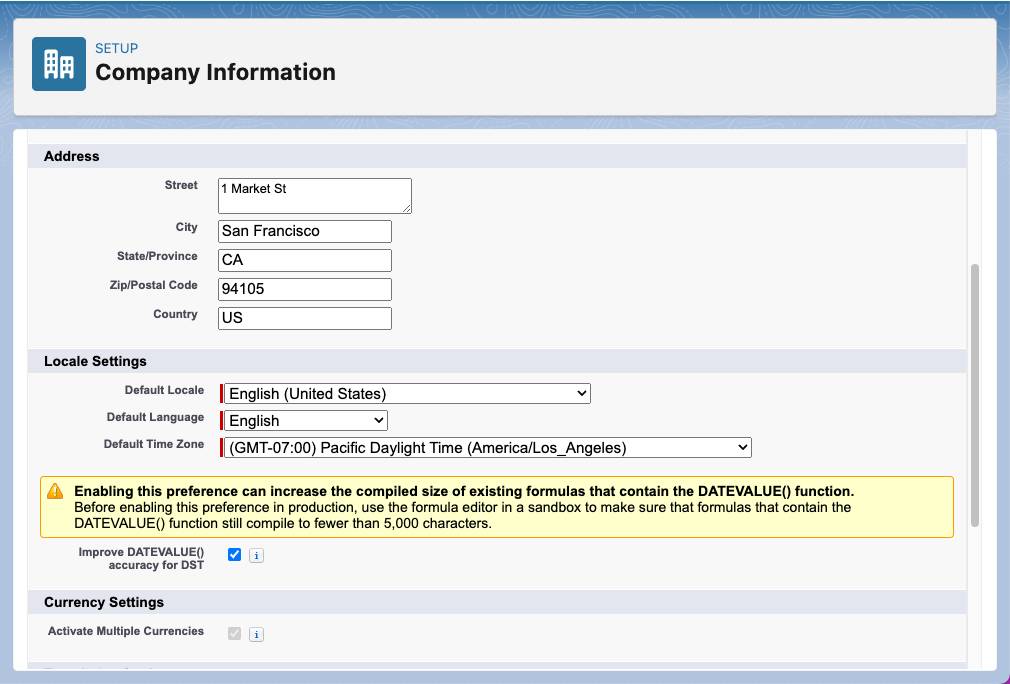 Activate multiple currencies in the org’s Company Information settings.