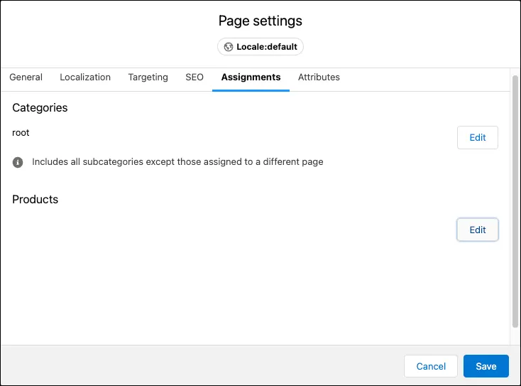 View your category and product assignments.