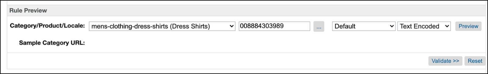 In Business Manager, SEO URLs, Catalog URLs tab, click Preview.