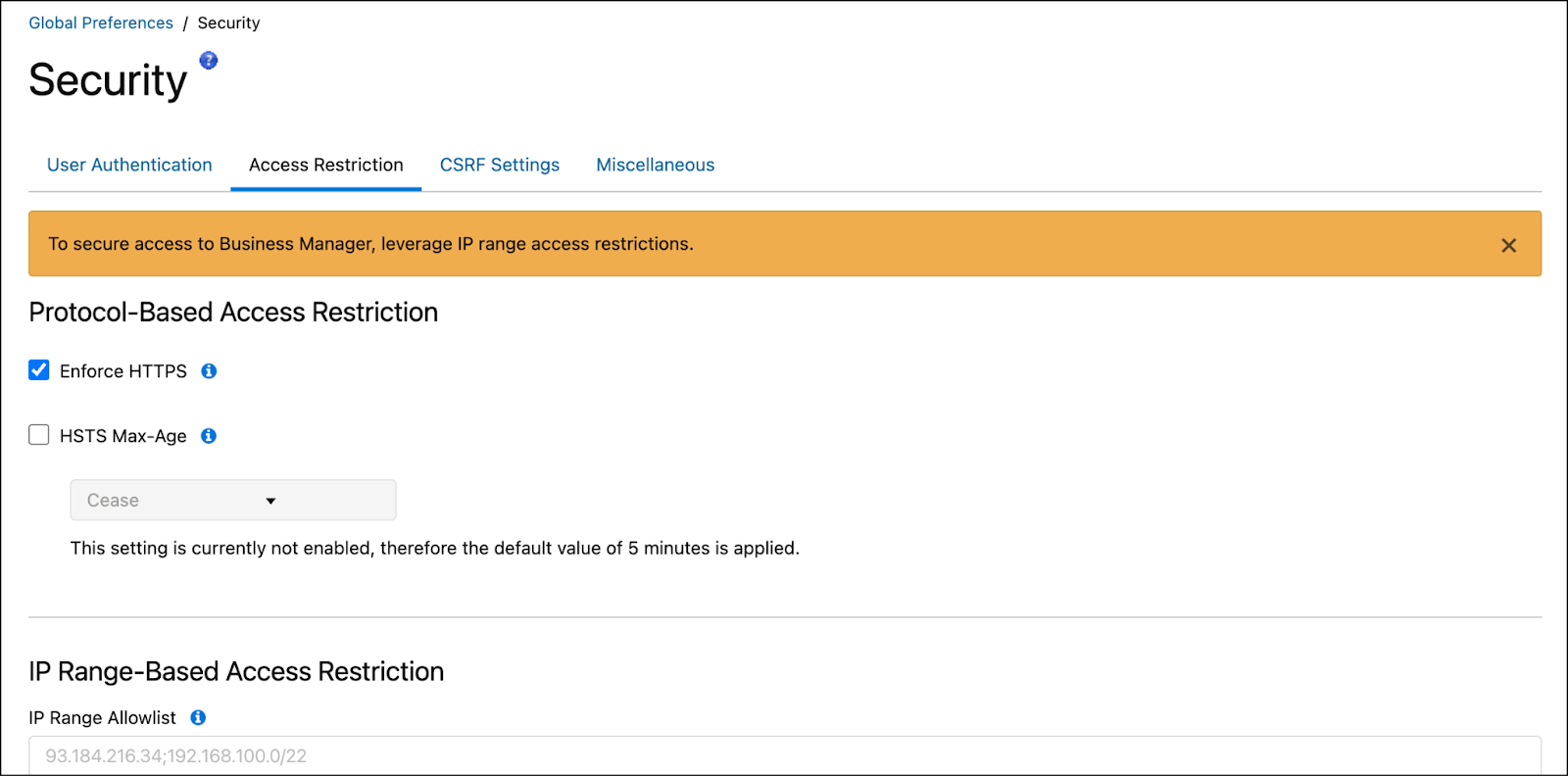 In Business Manager, Global Preferences, you can restrict access.