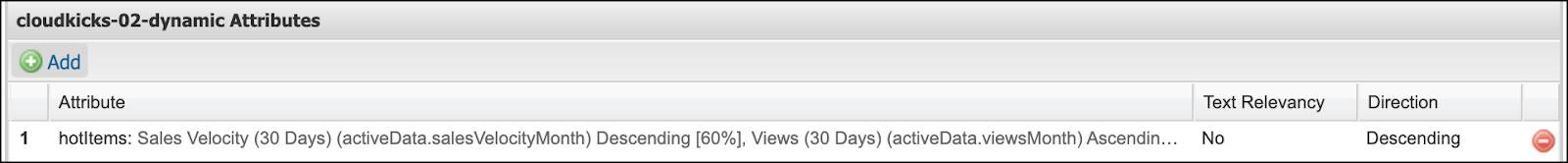 In Business Manager, create a sorting rule, cloudkicks-02 that uses a dynamic attribute, hotItems.