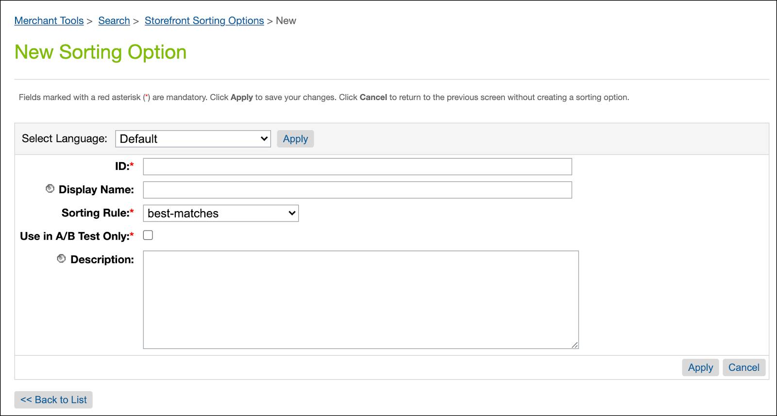 In Business Manager, Storefront Sorting Options module, create a new sorting option.