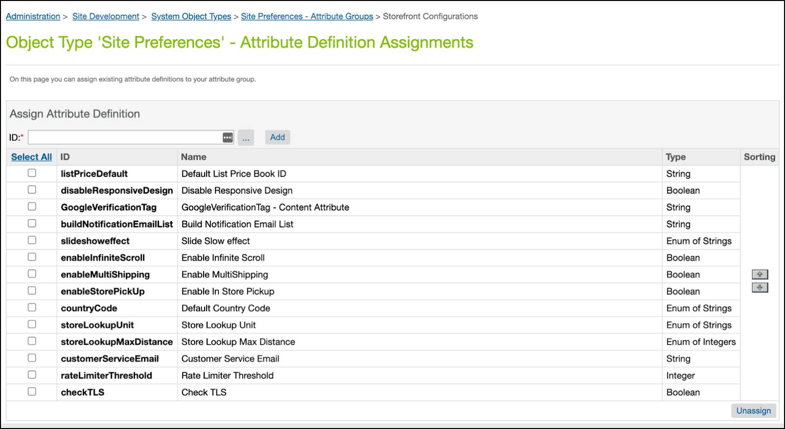 In Business Manager, the GoogleVerificationTag attribute is assigned to an attribute group.