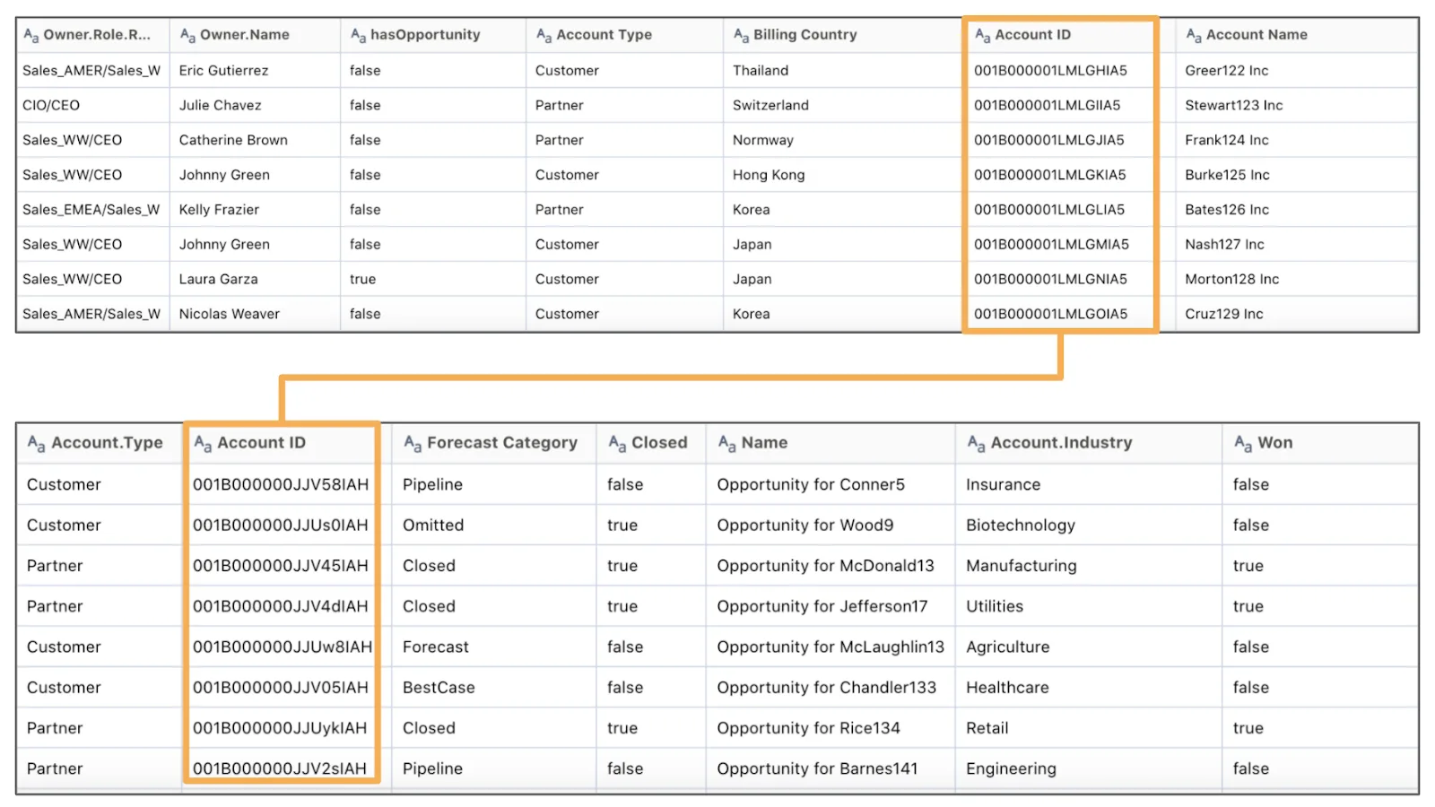 Opportunity to Account lookup.