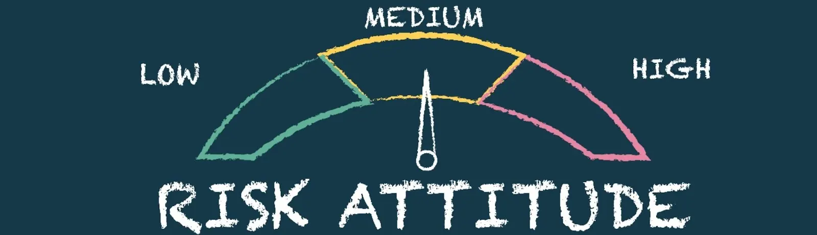 Gauge showing levels of risk attitude, ranging from low to medium to high