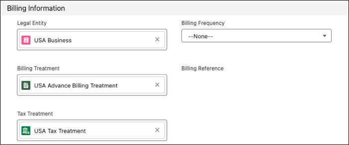 Updated values under Billing Information.