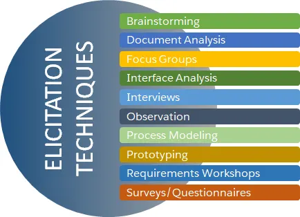 image showing the 10 elicitation techniques referenced