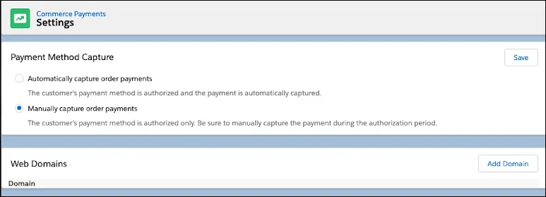 Select a payment method method capture method.
