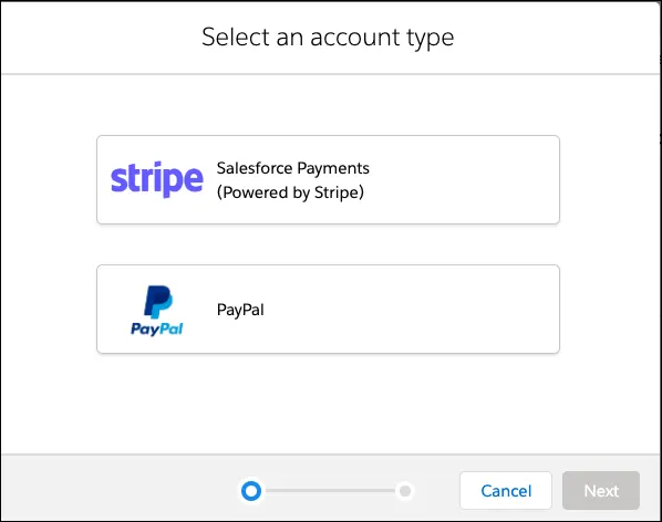 Select the account type.