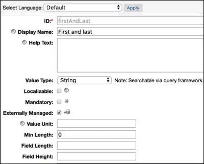 Selecione Gerenciado externamente no atributo do objeto personalizado, no Business Manager