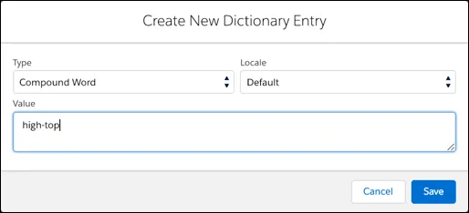 Business Manager - create a new dictionary entry
