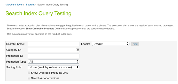 Business Manager - Search Index Query         Testing