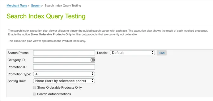 Business Manager - Search Index Query Testing
