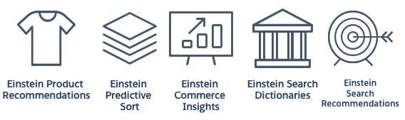 Commerce Cloud Einstein features icons