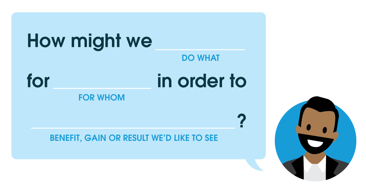 Example of challenge framing using the How Might We (HMW) question template.