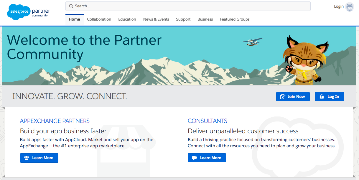 The Partner Community homepage in Salesforce is a great example of using your portal as part of your promotion plan.