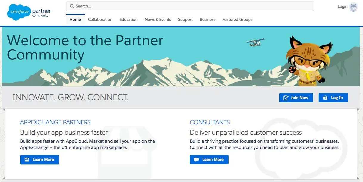 The Partner Community homepage in Salesforce is a great example of using your portal as part of your promotion plan.