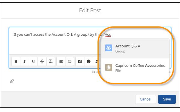 Como criar link para um registro de grupo
