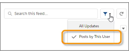 Posts by This User profile feed filter