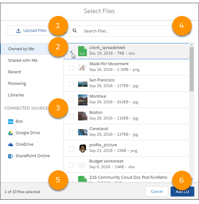 Cuadro de diálogo Seleccionar archivos