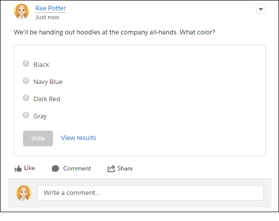 Uma enquete publicada