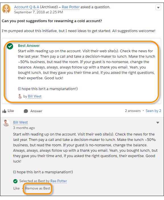 被标记为最佳答案的一个答案
