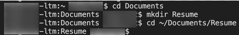 Change directory and make directory commands in the command-line interface.