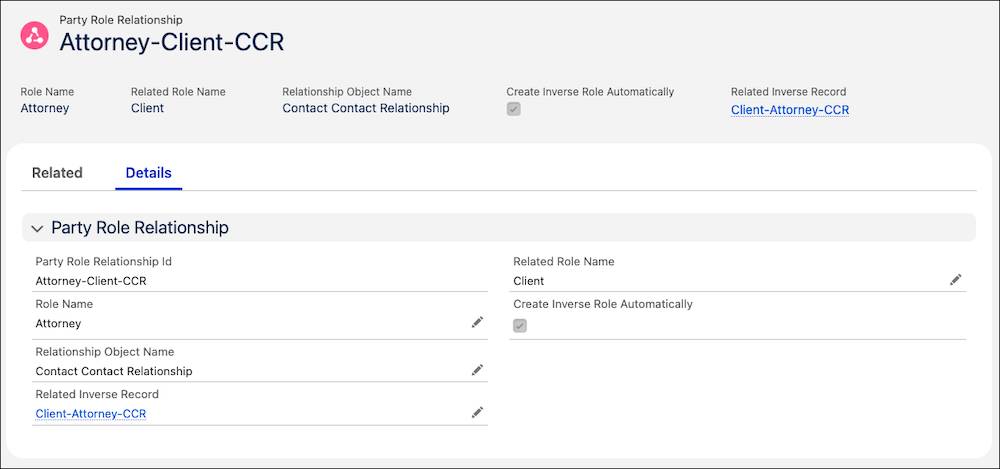 The new record includes a Related Inverse Record.