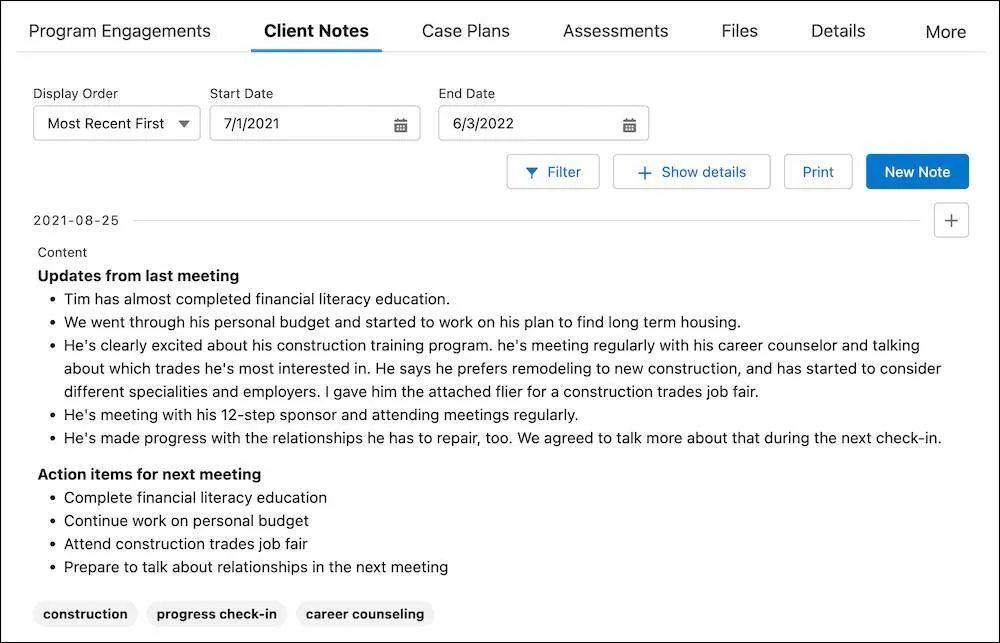 Manage Client Notes Salesforce Trailhead 