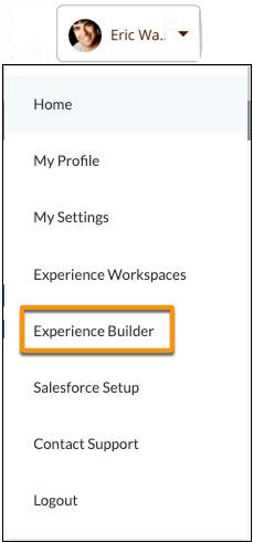 From the profile header, select Experience Builder