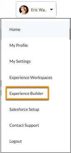 From the profile header, select Experience Builder
