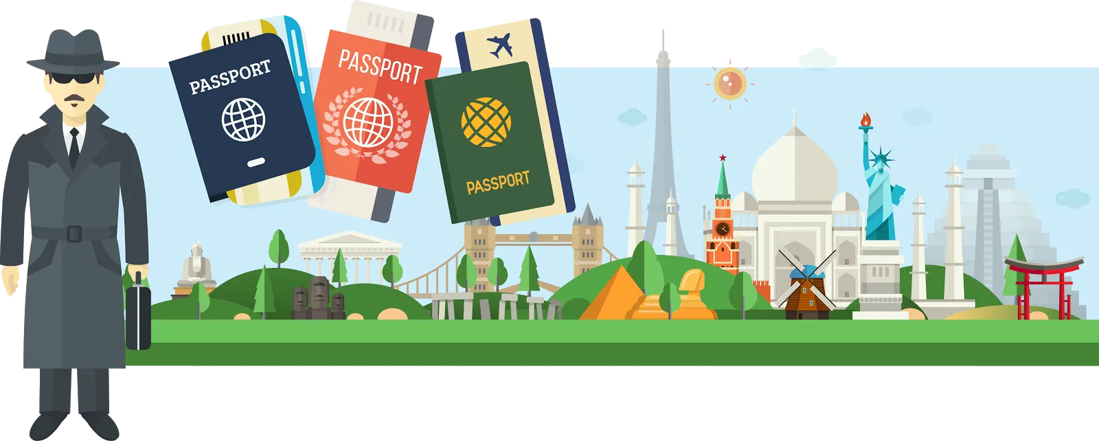Espía con varios pasaportes.