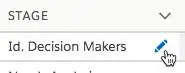 Clicking the pencil icon next to edit filters on the Stage field