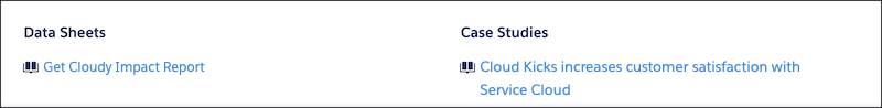 The Data Sheets and Case Studies section of the Get Cloudy consultant listing on AgentExchange